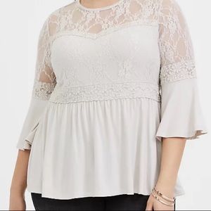 5X - torrid Super Soft and Lace Baby Doll Top